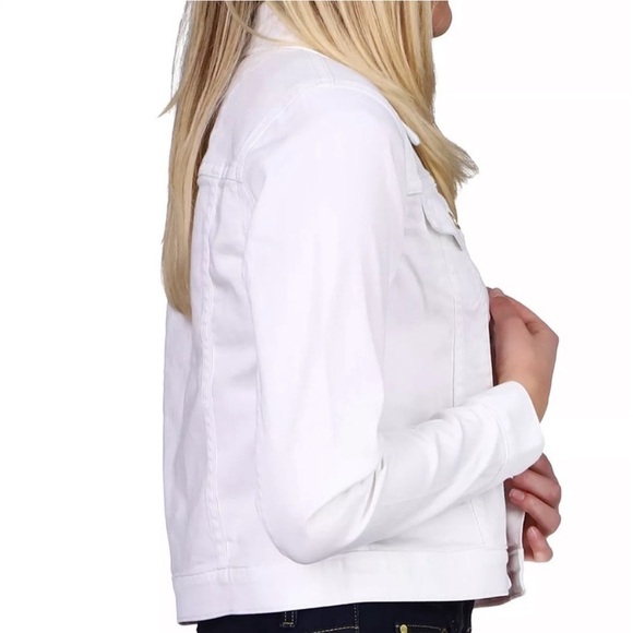 MICHAEL MICHAEL KORS WHITE DENIM SHORT TRUCKER JACKET MEDIUM - Picture 4 of 12